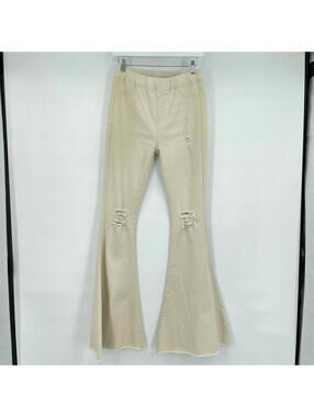 Women's Aaron & Amber NWT Flare Jeans Cream Pants S
